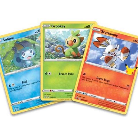 Pokémon Galar First Partners (EN) Grookey, Scorbunny og Sobble