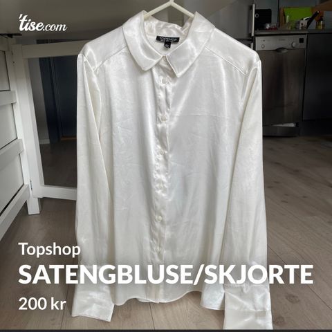 Silkeaktig satengbluse - Topshop - Small