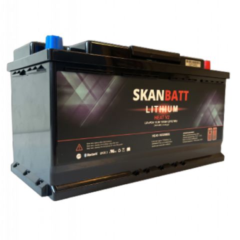 SKANBATT V2 Lithium HEAT Batteri 12V 165AH 200A BMS - Bobil
