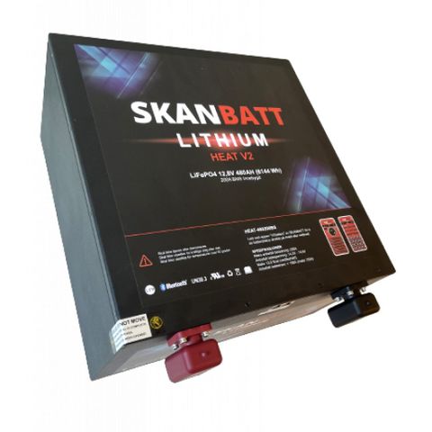 SKANBATT V2 Bobil Under setet modell 12V 480Ah - 200A BMS - HEAT