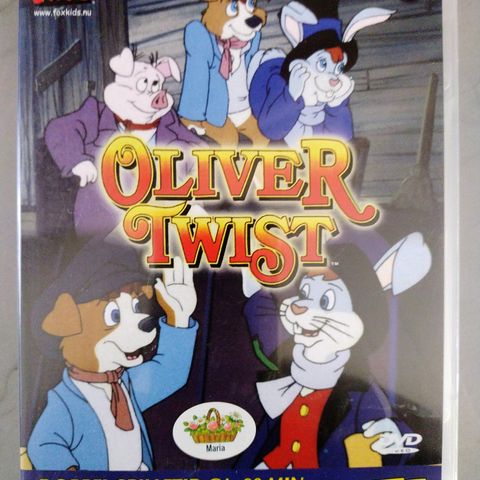 Dvd barnefilm. Oliver Twist. Episode 5-8. Fox Kids. Tegnefilm. Norsk tale.