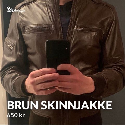 Brun skinnjakke