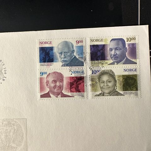 FDC NK.1440-47, 14/09-2001, NOBEL FREDSPRIS 100 ÅR. (18)