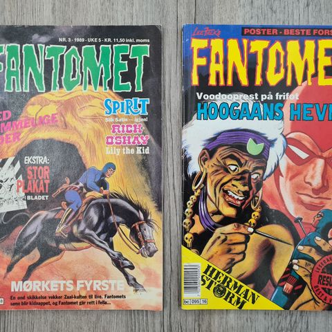 Fantomet-blader med plakater (Nr 3, 1989, Nr 16, 1992)