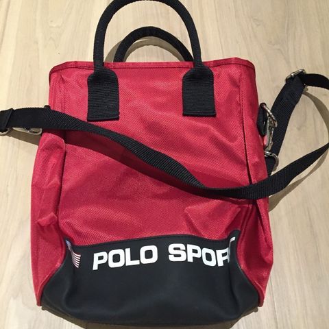 NY! Sporty, rød RALPH LAUREN Polo veske - bag, selges!