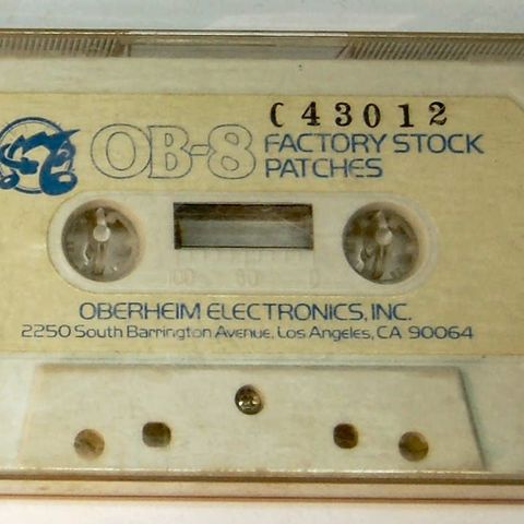 Oberheim OB-8 original factory sounds cassette