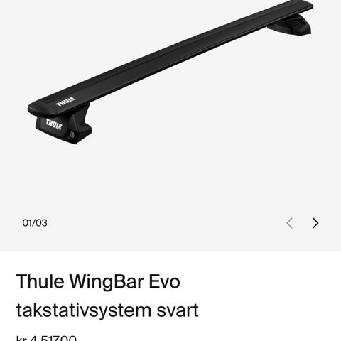 Thule WingBar Evo takstativsystem svart