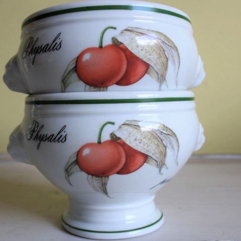 vintage porselen suppe skåler