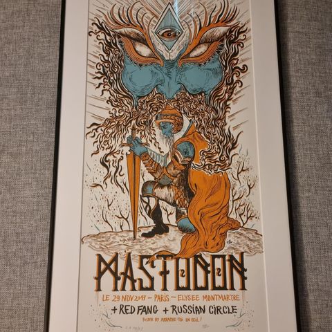 Mastodon poster profesjonelt innrammet selges