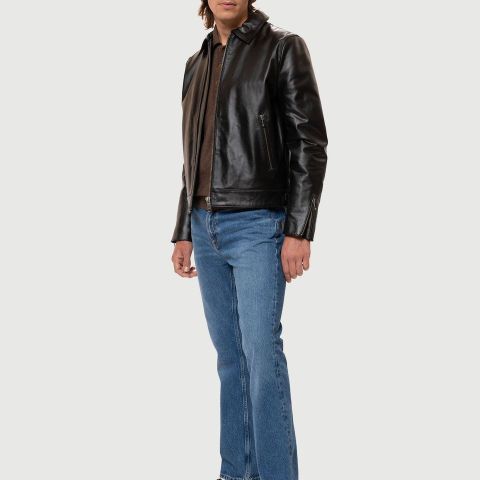 NUDIE Eddy Leather Jacket Black