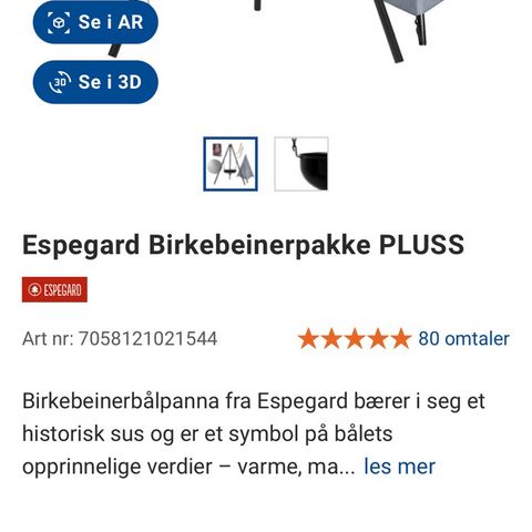 Espegard Birkebeinerpakke pluss bålpanne