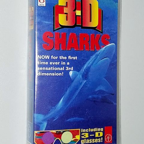 3D VHS SMALL BOX.SHARKS.INCLUDING 3D GLASSES.