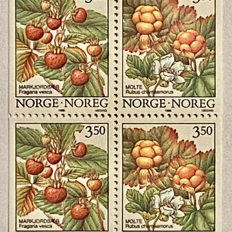 Norge 1996 Skogsbær II NK 1253 og NK 1254 4-blokk Postfrisk