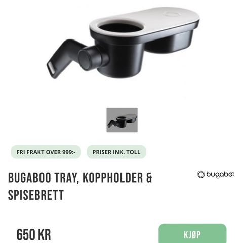 Bugaboo koppholder og spisebrett