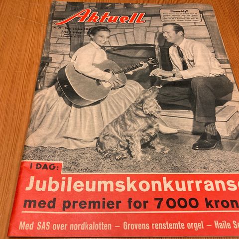 AKTUELL Nr. 24 - 1954 - FORSIDE OG REPORTASJE : MONA STORNES ( MISS NORWAY )