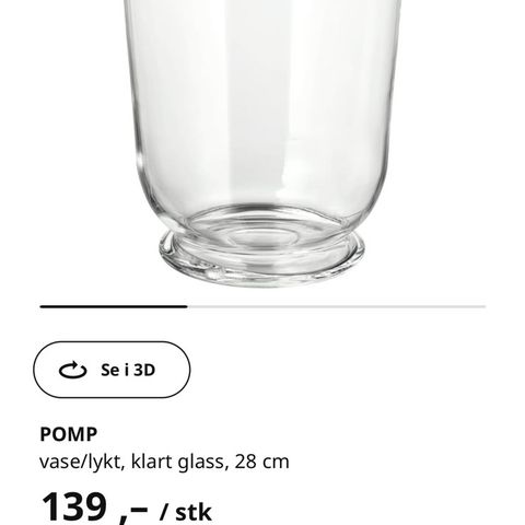 3 stk Pomp vase / lykt fra Ikea