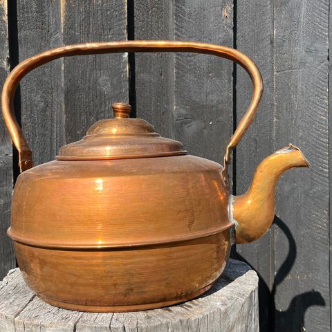 10 liters stooor antikk kobberkanne. Tidlig 1800