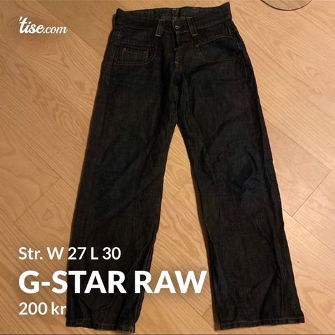 G-star raw denim bukse - str. W27/L30