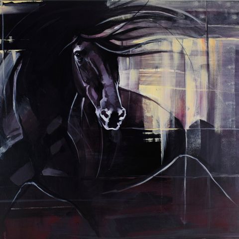 Equine serie , originalt moderne akrylmaleri 70x90cm