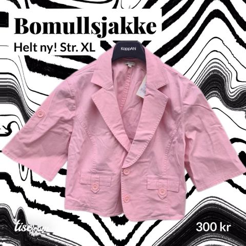 Kort rosa jakke i bomull.