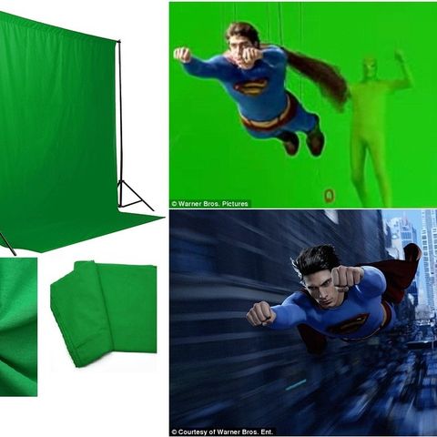 Green Screen 3x4m / 1.8x2.7m / Bakgrunnsstoff