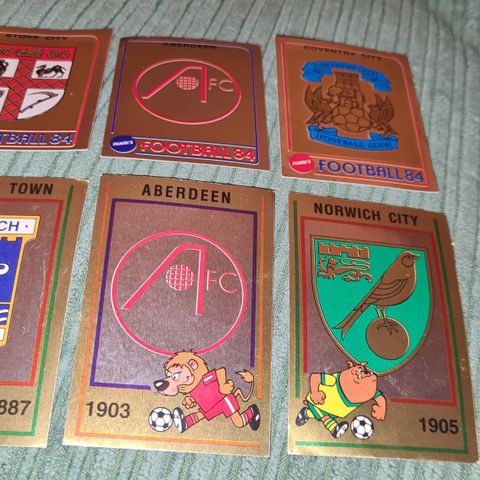 Panini fotballkort 1984 og 1985