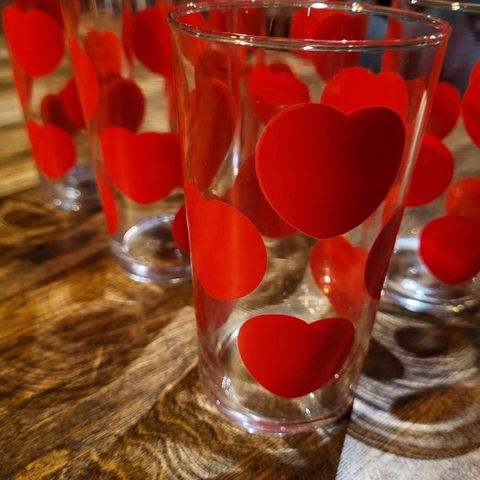 Vintage glass med hjerter
