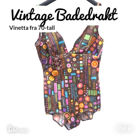 Vintage badedrakt fra 70-tallet. Str. 46