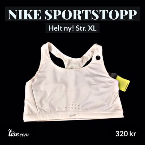 Nike sportstopp hvit. XL. NY