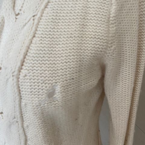 Kangol offwhite strikket jakke med lommer str XS