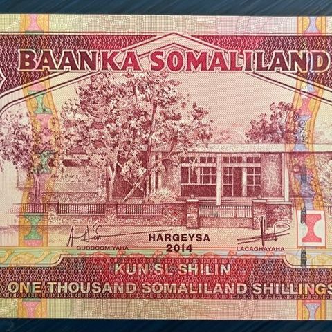 Somaliland 1000 shilling. Utgitt 2014 UNC
