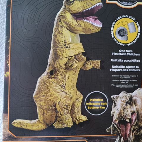 Jurassic World T-rex inflatable Halloween Oppblåsbart Kostyme for barn 7+