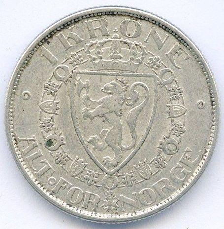 Norge 1 krone 1916 .800 sølv Kv. 1/1+ NY PRIS