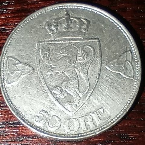 Norge 50 øre 1918 .600 sølv NY PRIS