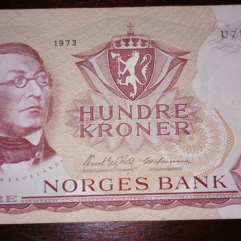 Norge 100 kroner 1973 NY PRIS