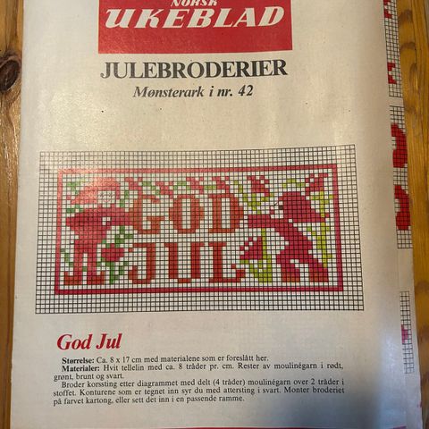 Broderioppskrifter - Julebroderier Norsk Ukeblad