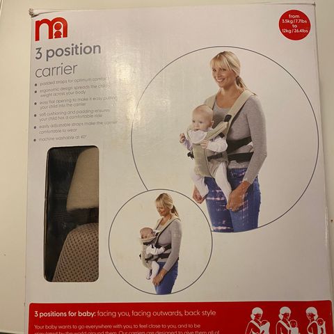 Mothercare 3 position Baby carrier / bæresjal