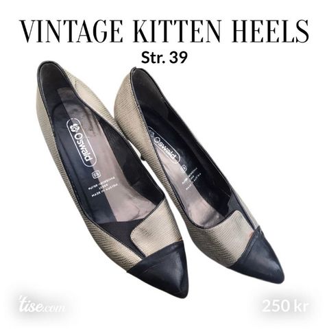 Vintage kitten heels / pumps / pensko. Str. 39