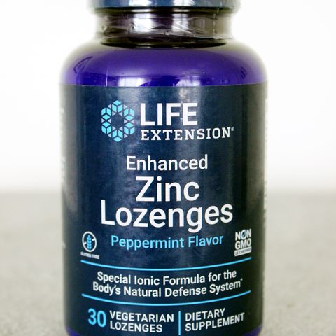 Zinc lozenges - sink acetat- Life Extension- hurtigvirkende ved forkjølelse