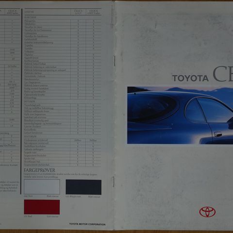 TOYOTA Celica  4WD  TURBO 204 hk brosjyre ca 1993