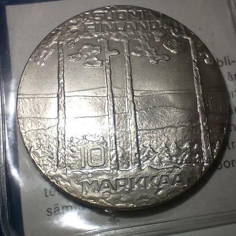 Finland 10 markkaa 1975 Urho Kekkonen .500 sølv NY PRIS