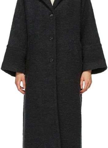 GANNI Boucle Wool Oversized Coat