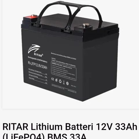 Ritar 33 amp litiumbatteri