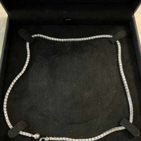 smykke, halskjede i sølv og zirkonier fra Ti-Sento, ubrukt