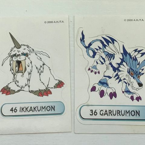 Digimon klistremerker fra år 2000 Crazy Planet