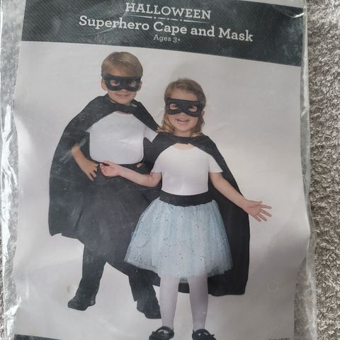 Superhero Cape and Mask Halloween Superhelt kostyme for barn 3+ år