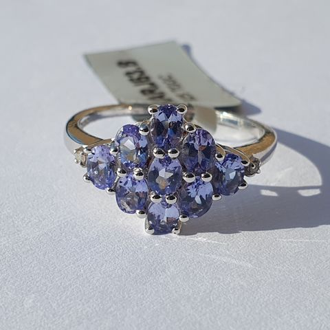 AA Tanzanitt Tanzanite & Diamonds Diamanter Limited Edition Ring Str.57