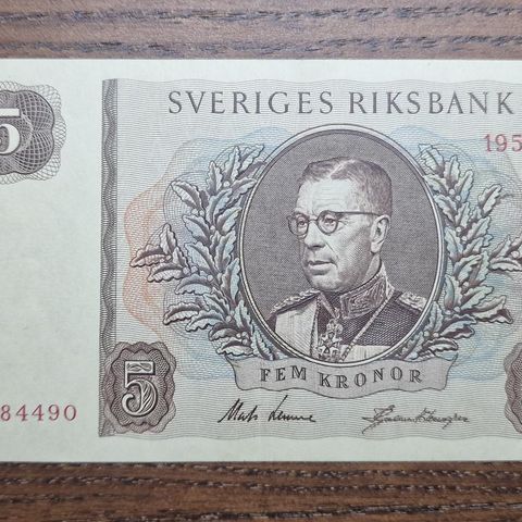 Svensk 5 Kronor (1955) UNC Seddel