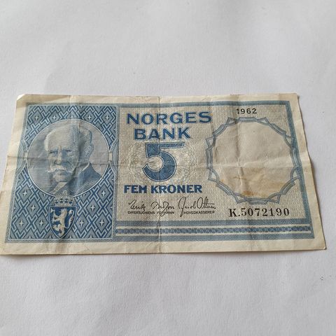 5 kr. seddel 1962
