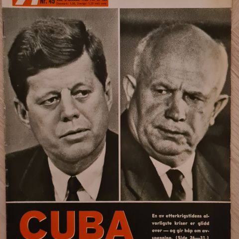 Selger Aktuell 45/62 om Cubakrisen, inneholder også cupfinalen 1962